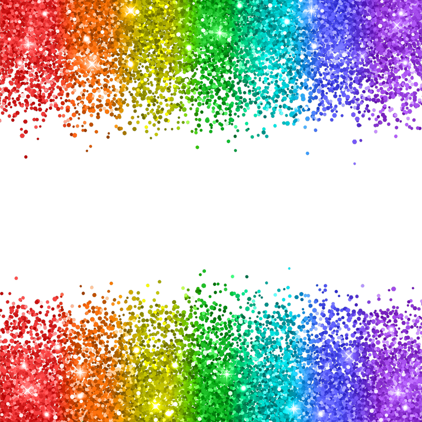 Colorful Glitter Border Frame Illustration